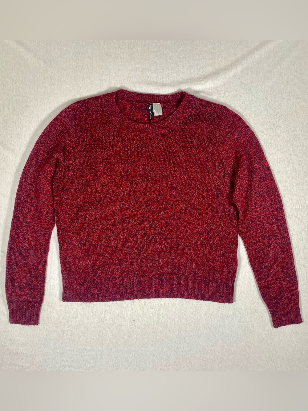 Divided Marled Red Crewneck Sweater